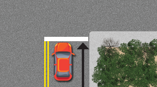solid white line showing a stop line