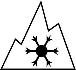 mountain with snowflake emblem