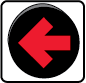steady red arrow signal