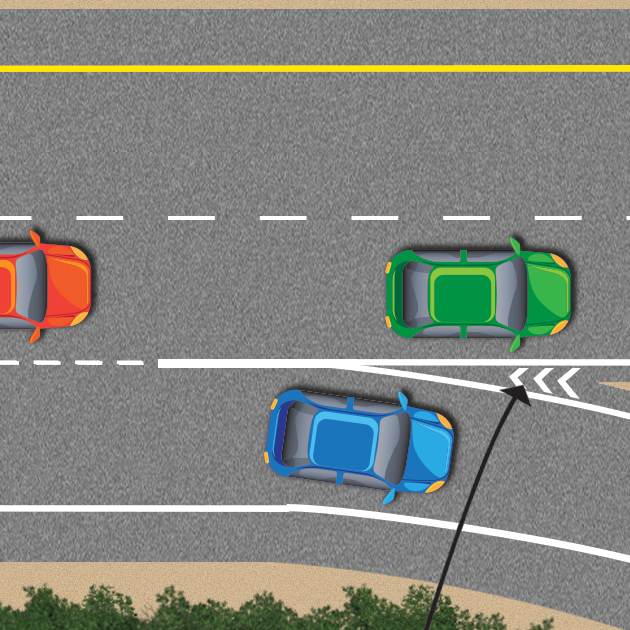 white chevons on the road