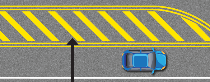 painted medan with yellow diagonal stripes