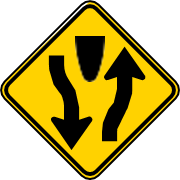 Señal: carretera dividida empieza