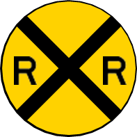 Señal: cruce de ferrocarril adelante 
