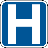 Señal: hospital más adelante