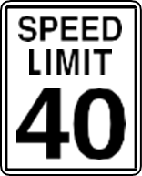 Señal: velocidad cuarenta 