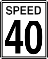 Señal de límite de velocidad: cuarenta