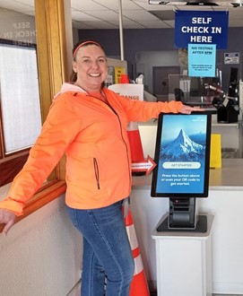 Customer with DMV self check-in