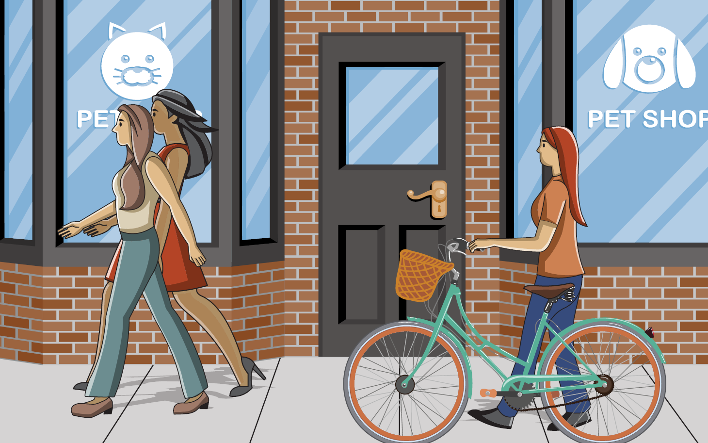 Image - Walk your bike on downtown sidewalks.