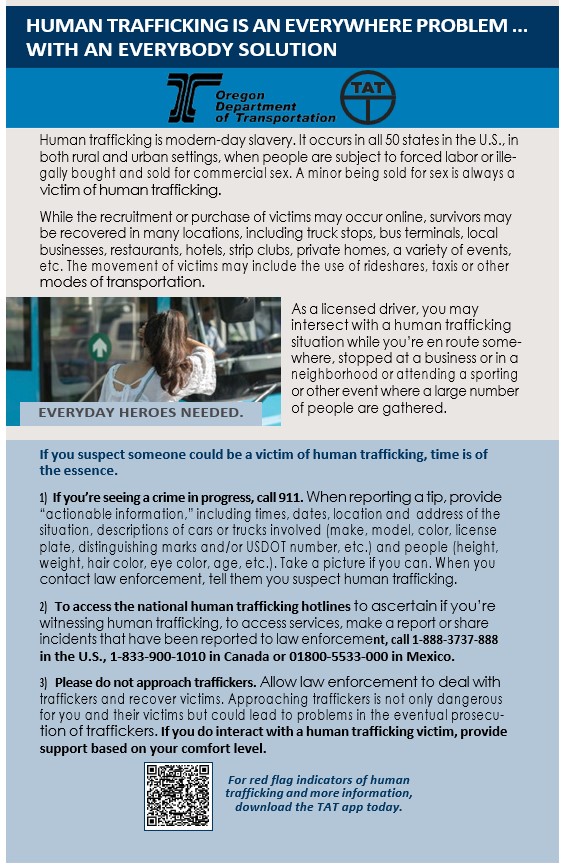 Human Trafficking is modern-day slavery. If you suspect someone could be a victim, call 911.