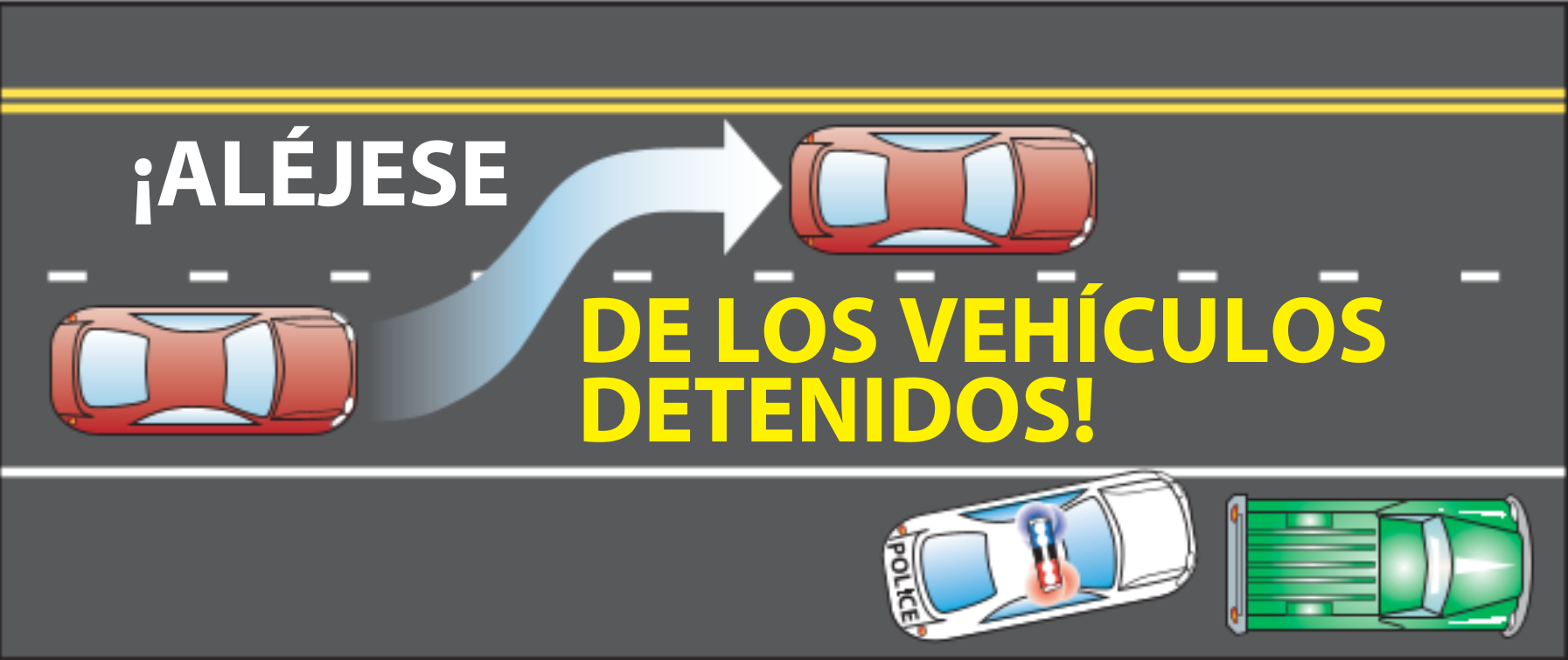 Aléjese de los vehiculos detenidos
