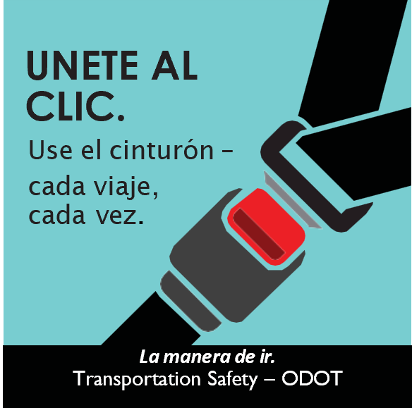 UNETE AL CLIC. Use el cinturón – cada viaje, cada vez.