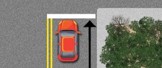 Una línea blanca horizontal indica dónde detenerse antes de una intersección.