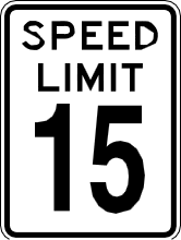 Señal de límite de velocidad: 15