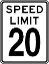 Señal de límite de velocidad: 20