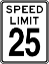 Señal de límite de velocidad: 25
