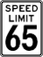 Señal de límite de velocidad: 65