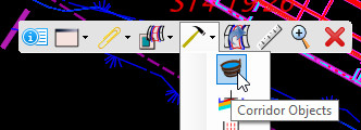 Corridor Objects command on the right-click contextual menu