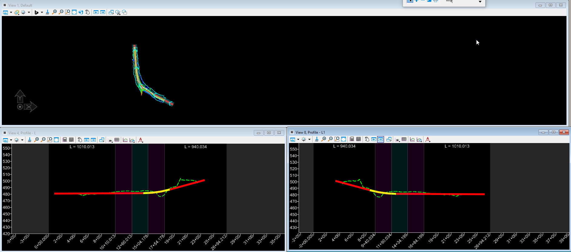 Screenshot showing a mirrored profile (right) for the reversed alignment.