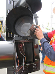 New left turn signal is prepared for installation