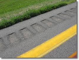 Rumble strip on roadway