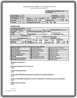 Design Exception Form