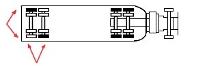 chain placement tandem drive axles