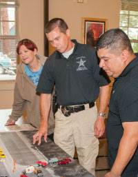 Staff looking at traffic model