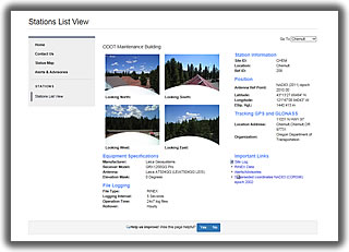Screen shot of a station page