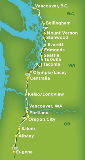 Amtrak Passenger Rail Service Map