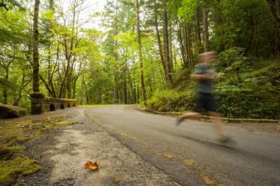 Runner on a path