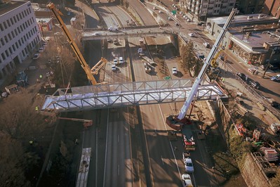 Aerial view of Flanders Crossing construction