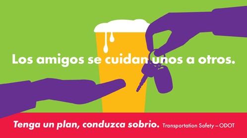 Impaired driving billboard - Los amigos se cuidan unos a otros. 