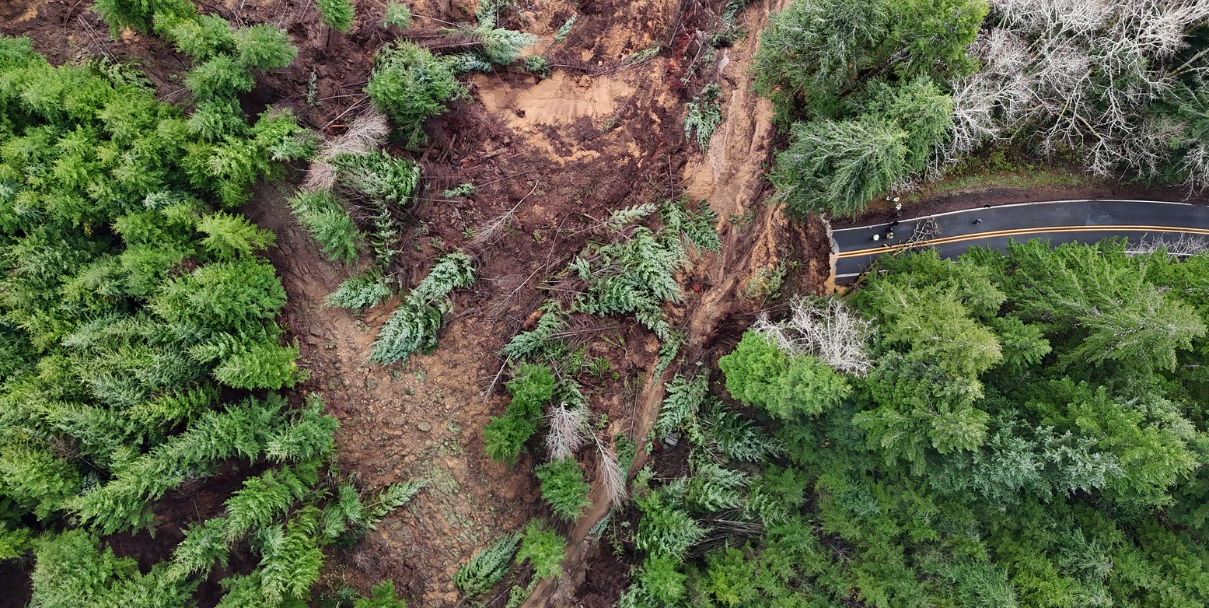 Photo of OR 229 Landslide that occured on December 12, 2025.