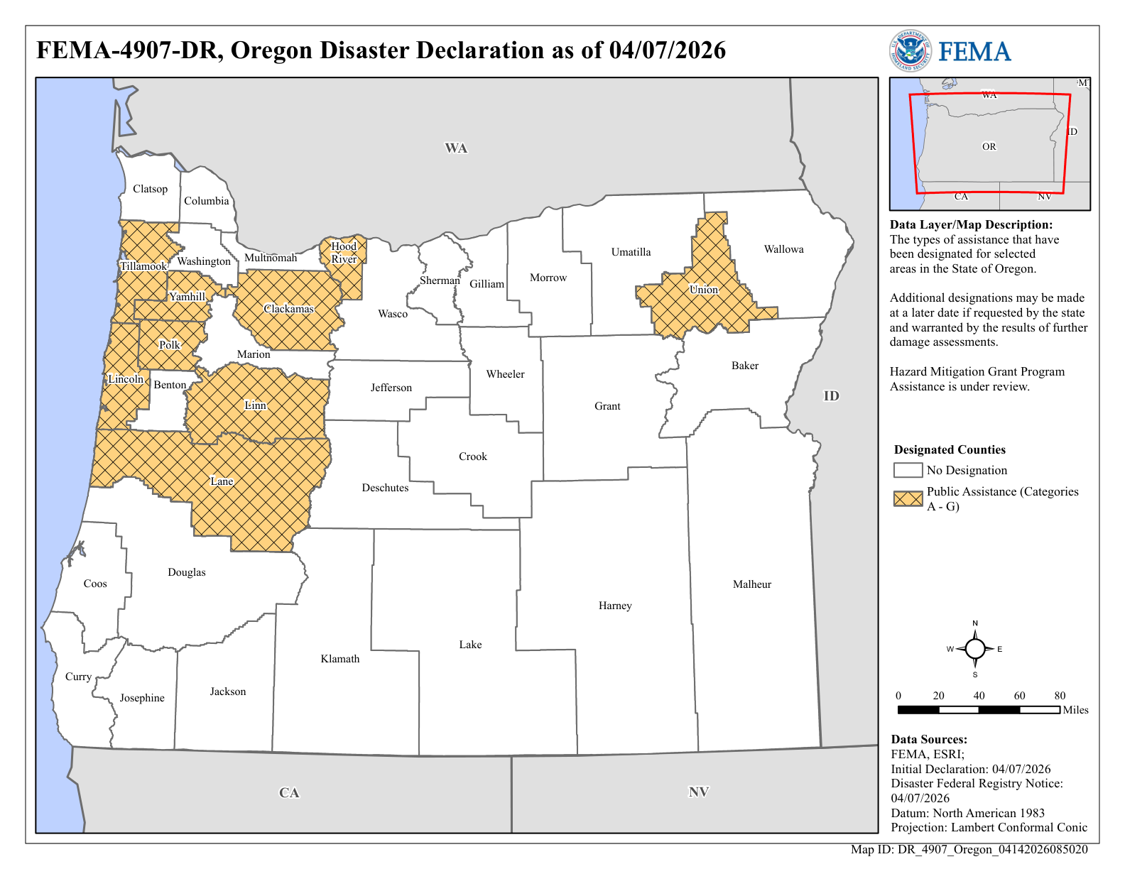 Disaster 4907 designees map