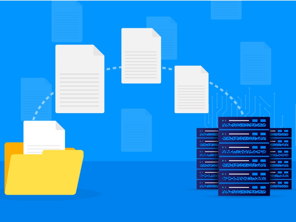 clipart of documents coming out of a folder
