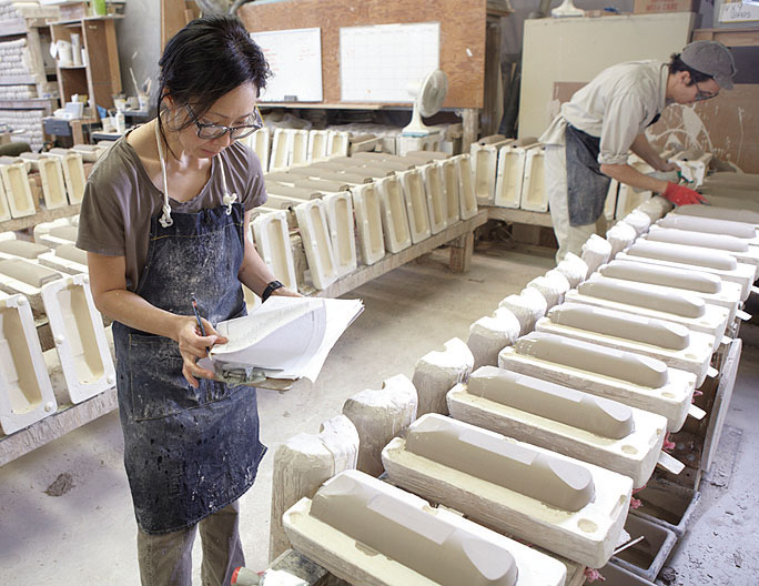 Artist Annie Han at work