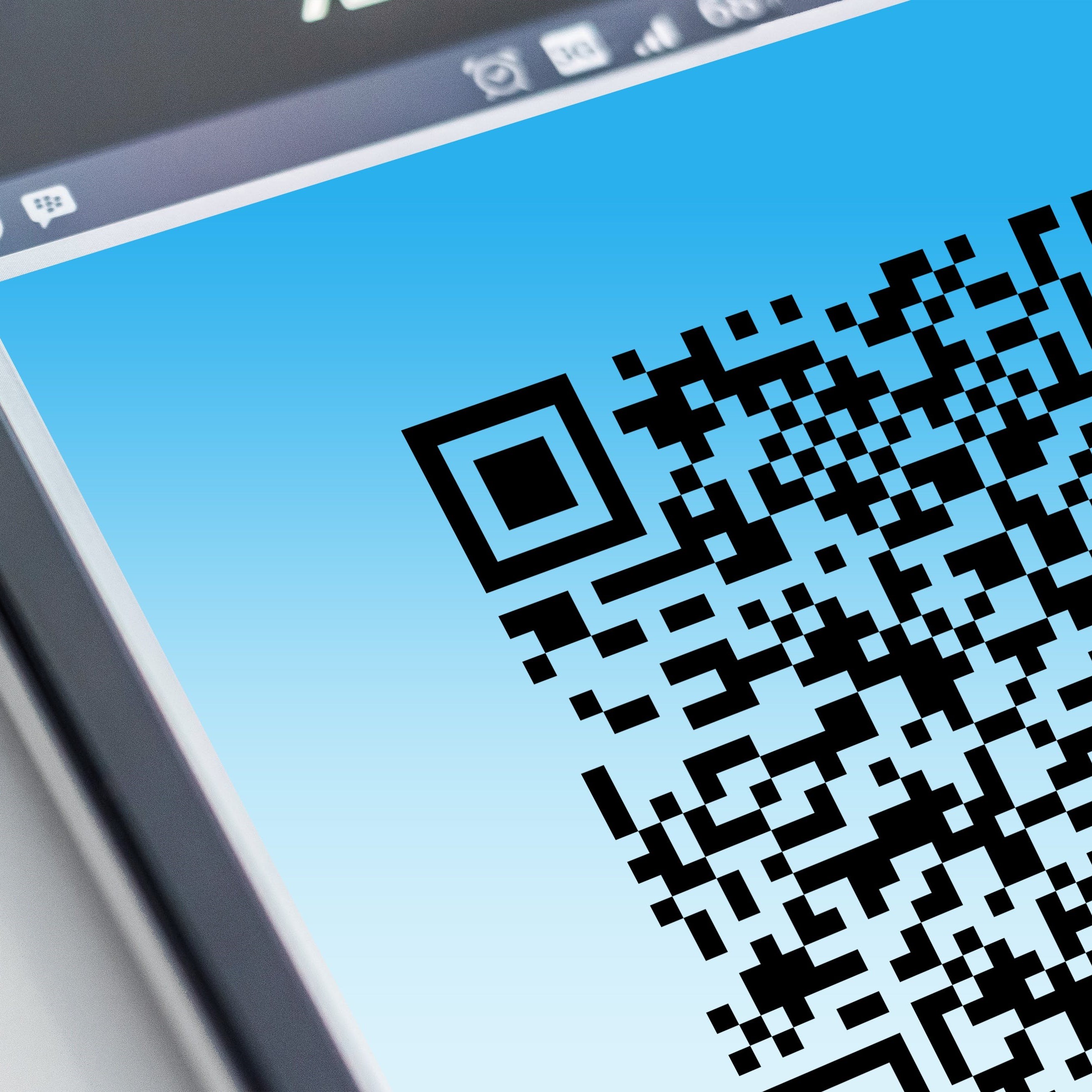 Picture of a QR Code on a phone