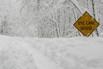 snow covered bridge