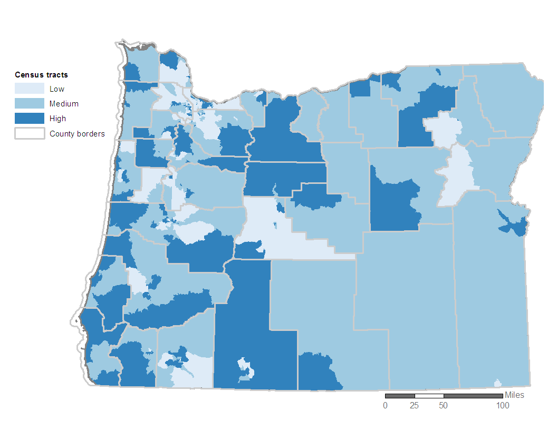 map of Oregon