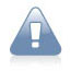 Icon of exclamation mark inside a blue triangle