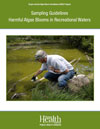 Man taking water samples from lake