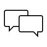 Outline of 2 speech bubbles