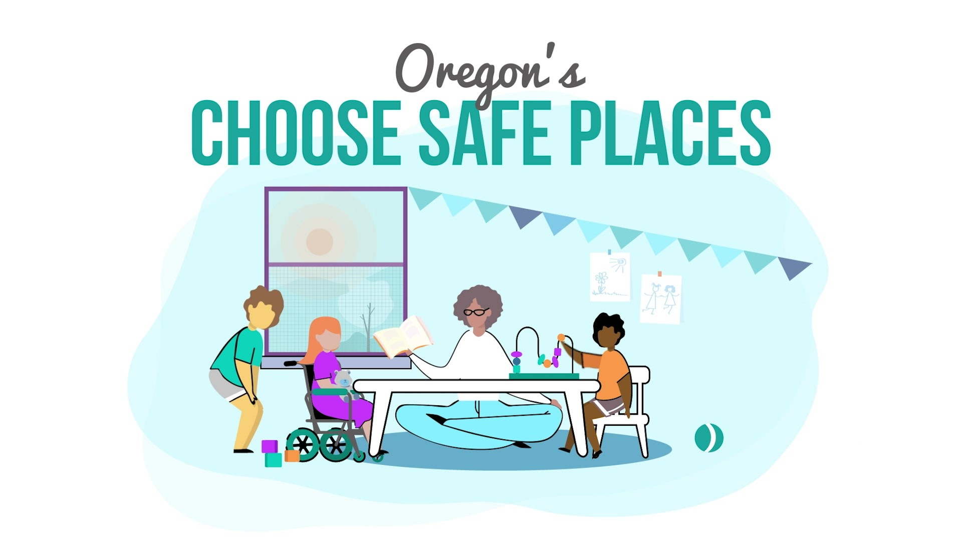Logo: Children at table with an adult
