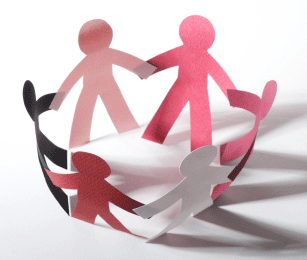 photo of paper dolls in a circle