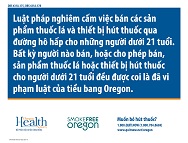Tobacco 21 Retailer Required posting in Vietnamese