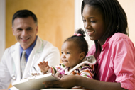 mother and daughter at a pediatrician's appointment