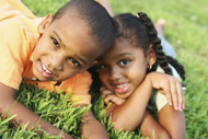 young boy and girl smiling