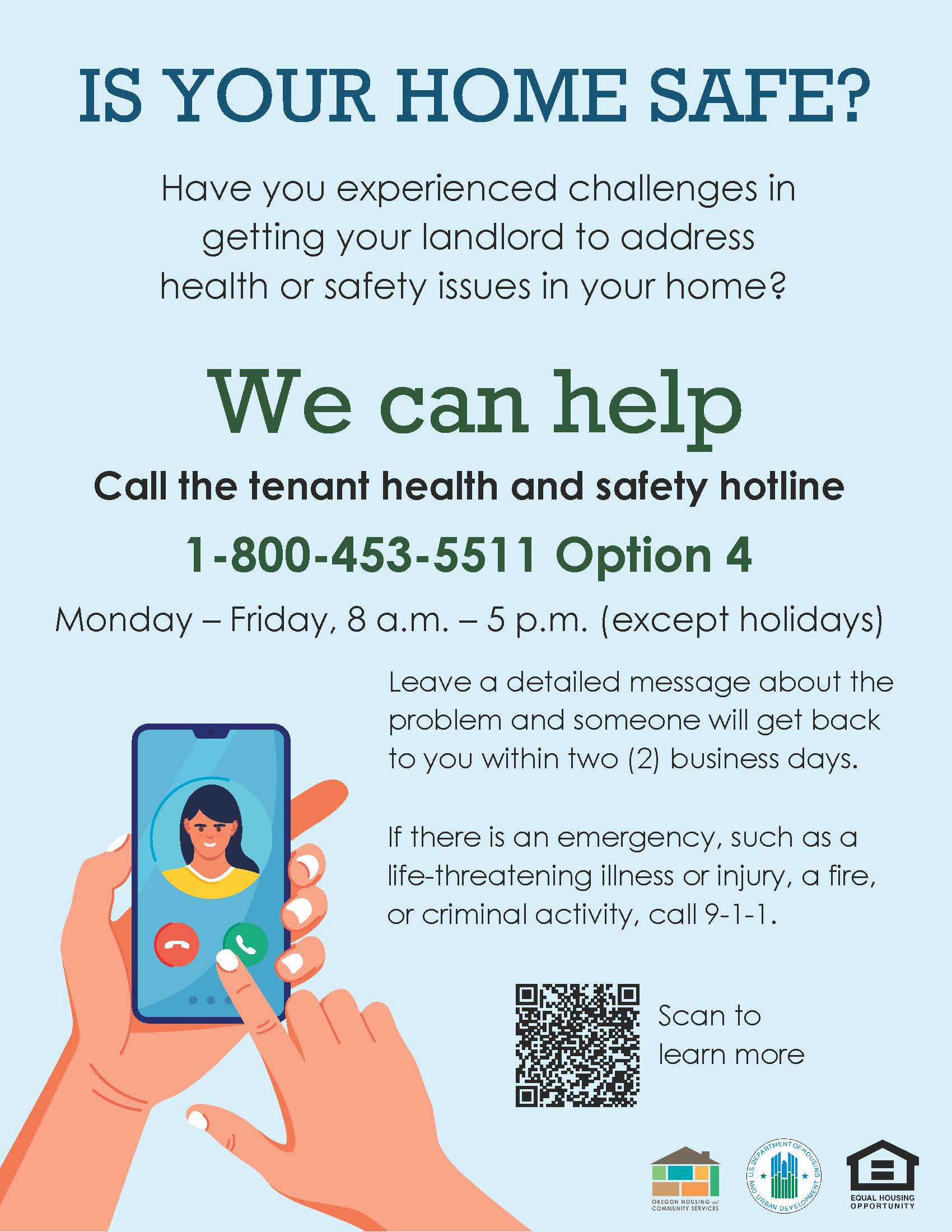HUD Health and Safety Poster, English