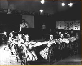 Classroom with teacher and students