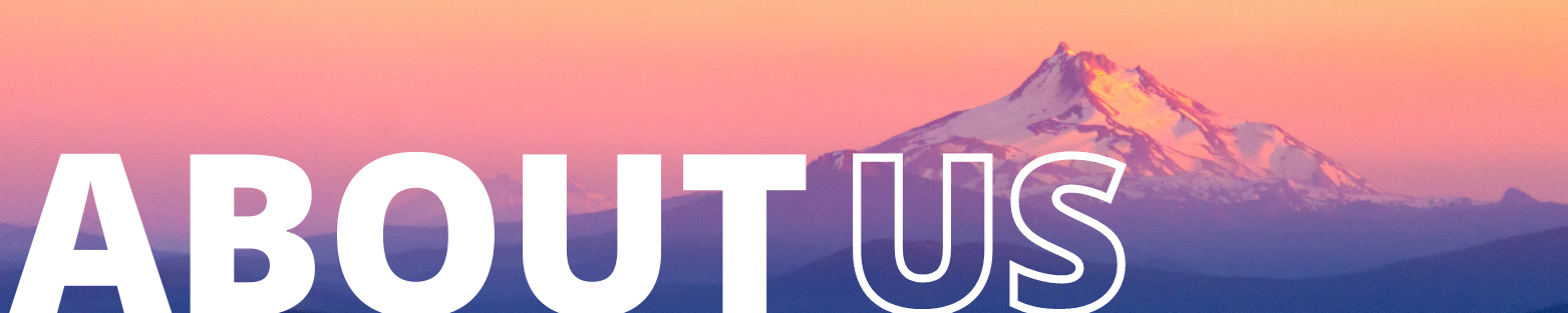 Mt. Jefferson with the words about us